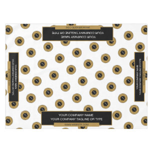 52"X70" Trade Show Tablecloth Logo Gold White 