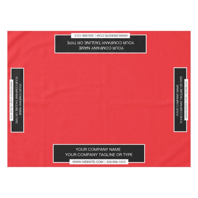 52"X70" Trade Show Tablecloth Logo Red Black White (Front (Horizontal))