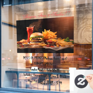 52" x 72" Fast Food Window Cling