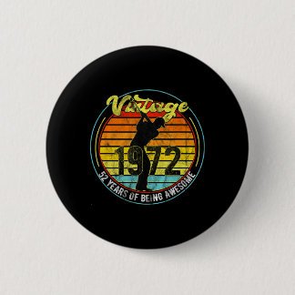 52 Year Old Gifts Vintage Golf Golfer 1972 52nd 6 Cm Round Badge