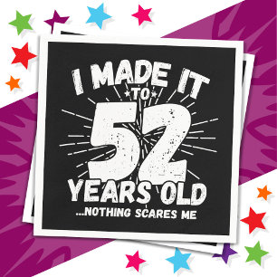 52 Year Old Sarcastic Meme Funny 52nd Birthday Napkin