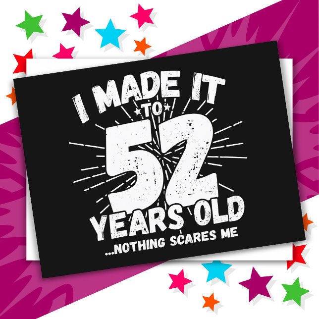 52 Year Old Sarcastic Meme Funny 52nd Birthday Postcard (Creator Uploaded)