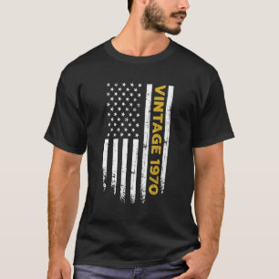 52 Year Old  Vintage 1970 American Flag 52nd Birth T-Shirt