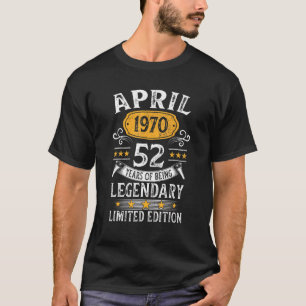 52 Year Old Vintage April 1970 52nd Birthday T-Shirt