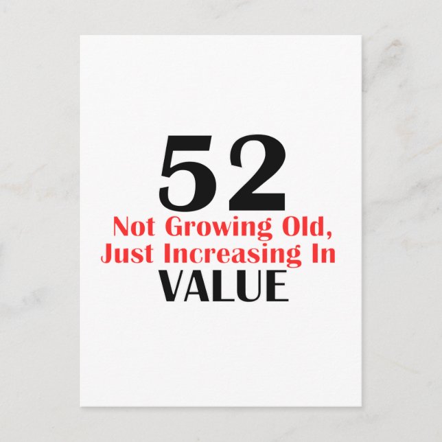 52 years old birthday designs postcard (Front)