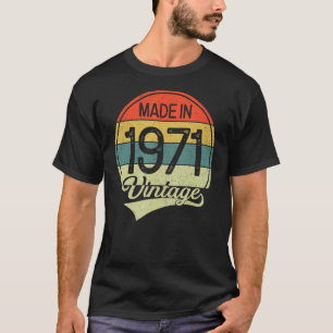 52 Years Old Vintage 1971  Made In 1971 52th Birth T-Shirt
