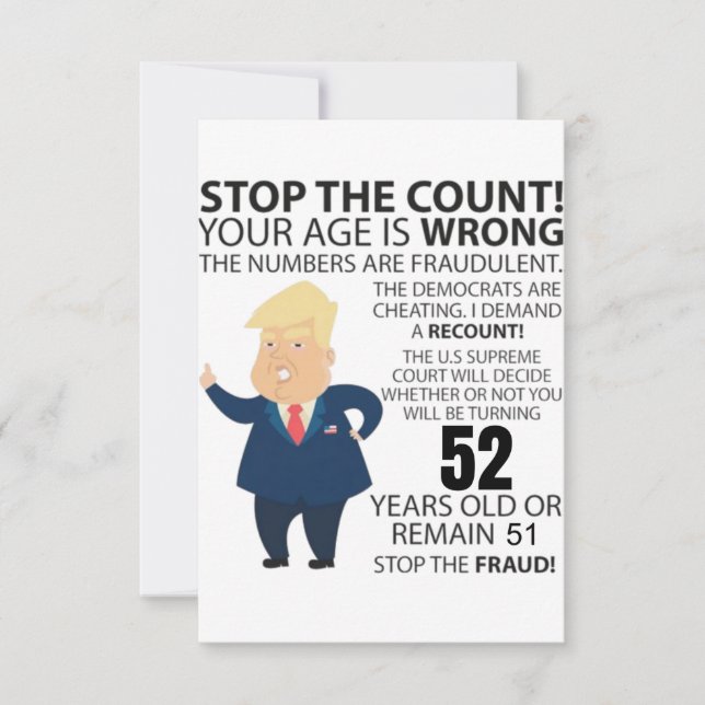 52 Years Trump Happy Birthday Present Funny (Front)