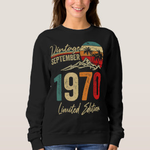 52 Yr Old Vintage September 1970 52nd Sweatshirt