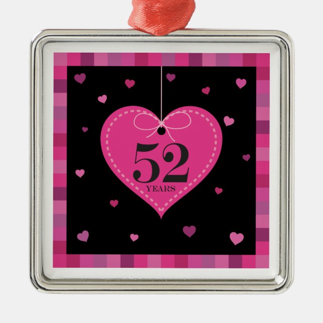 52nd Anniversary Heart Ornament (Front)