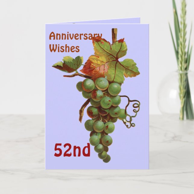 52nd Anniversary wishes, customiseable Card (Front)