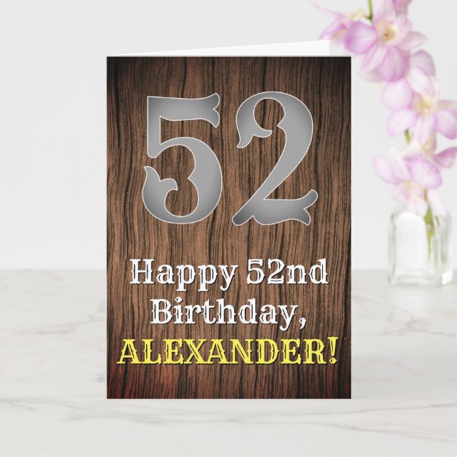 52nd Birthday: Country Western Inspired Look, Name Card (Orchid)