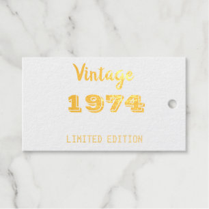 52nd Birthday Foil Gift Tags – Vintage 1974 Limit