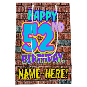 52nd Birthday: Fun, Urban Graffiti Inspired Look Medium Gift Bag