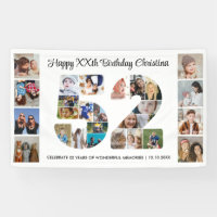 52nd Birthday Party Number 52 Photo Collage
