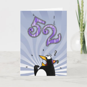 52nd Birthday - Penguin Surprise Card