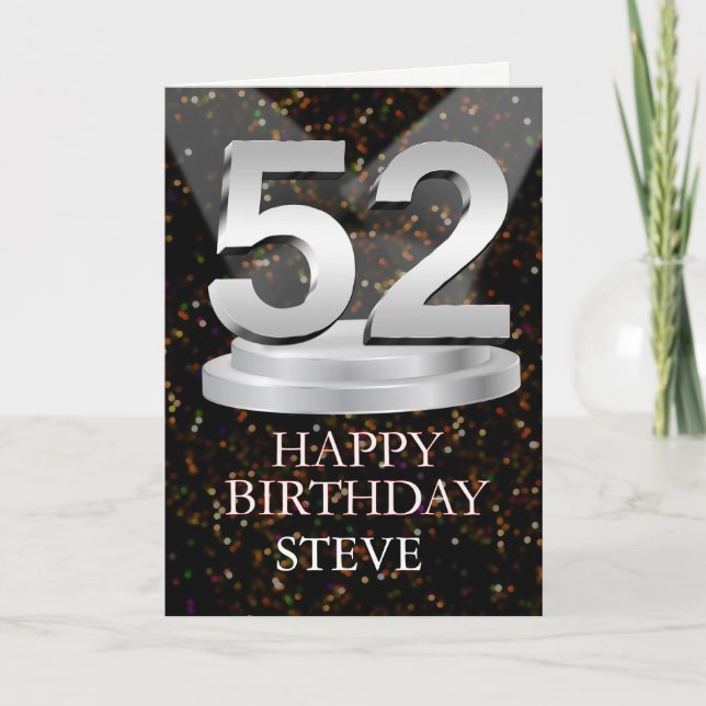 52nd Birthday Spotlights Add A Name Card (Front)