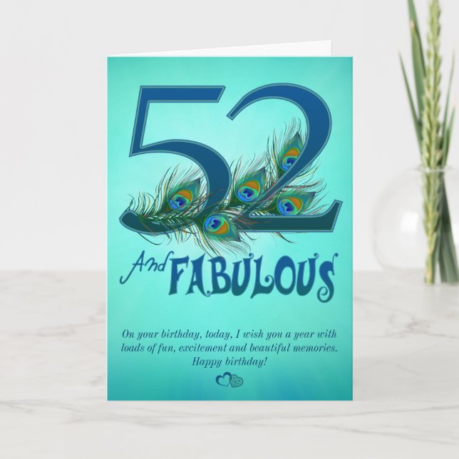 52nd Birthday template Cards (Front)