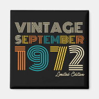 52nd Birthday Vintage September 1972 Limited Edtn.