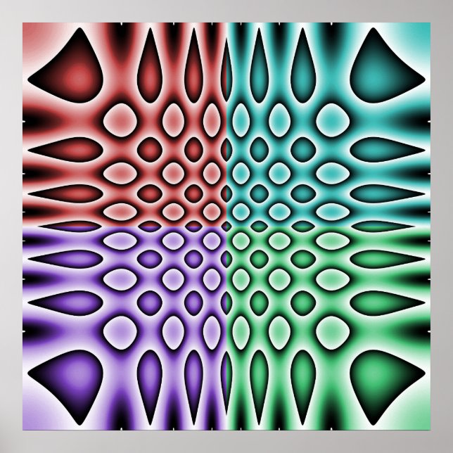 52x52 or Smaller Poster, Abstract Circles & Tears Poster (Front)