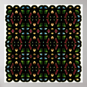 52x52 or Smaller Poster, Abstract Pattern Coloured Poster