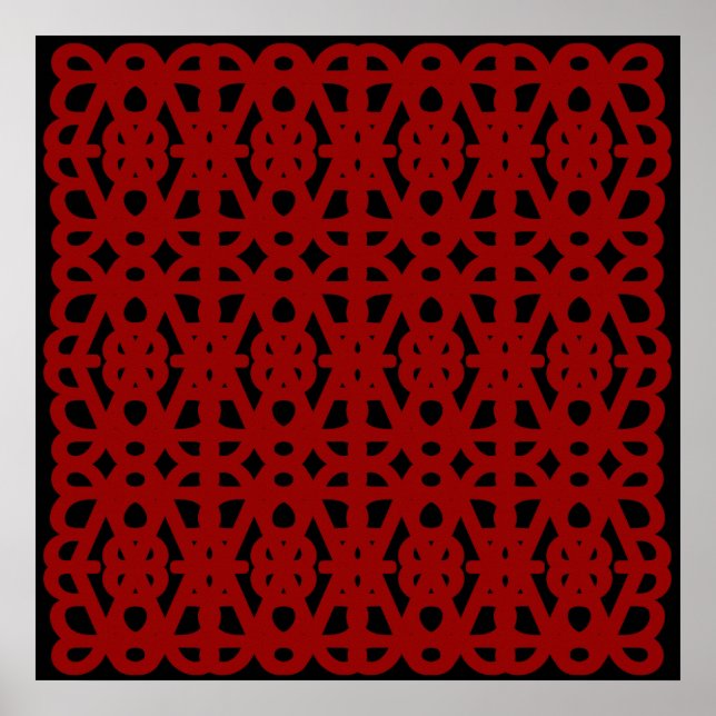 52x52 or Smaller Poster, Abstract Pattern Red Poster (Front)