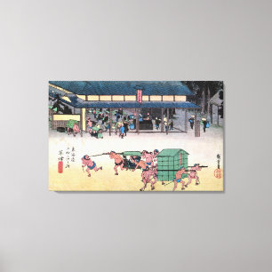 53. 草津宿, 広重 Kusatsu-juku, Hiroshige, Ukiyo-e Canvas Print