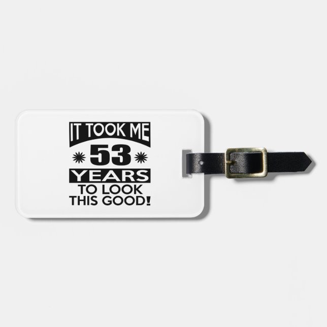 53 birthday designs luggage tag (Front Horizontal)