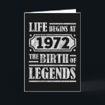 53 Year Old 1972 Birth Of Legend 53rd Birthday Card<br><div class="desc">Celebrate In Style With This Unique And Fun Vintage-Inspired Birthday Gift Design! This Birthday Graphic Perfectly Highlights Your Special Milestone. Whether You're Turning 9, 21, 30, 40, 50, Or Any Age In Between, Proudly Showcase Your Legendary Status With Humour And Nostalgia. This Vintage Birthday Graphic Makes An Ideal Gift Idea...</div>