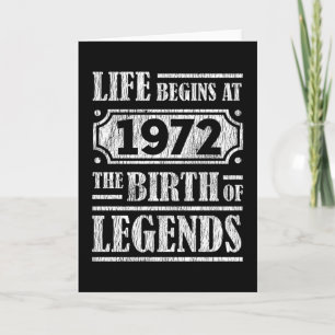 53 Year Old 1972 Birth Of Legend 53rd Birthday Card