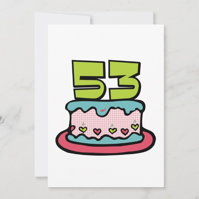 53 Year Old Birthday Cake Card (Front)