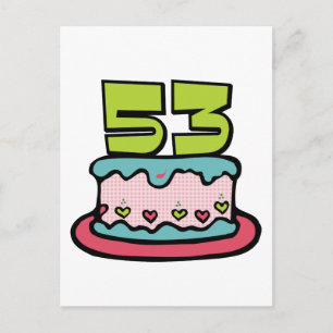 53 Year Old Birthday Cake Postcard