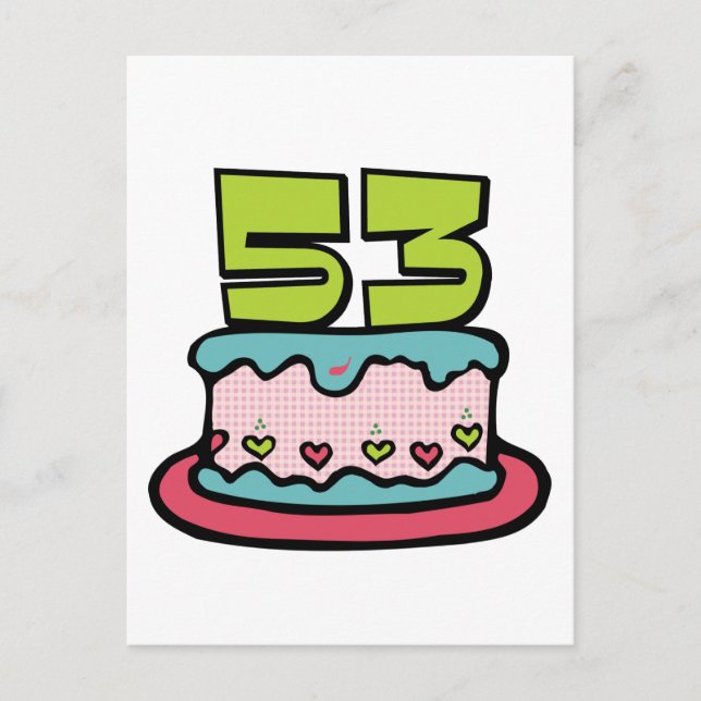 53 Year Old Birthday Cake Postcard (Front)