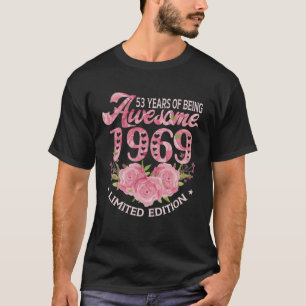 53 Year Old Pink Vintage 1969 Bday Gift 53Th Birth T-Shirt