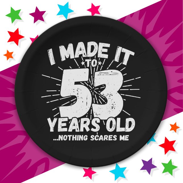 53 Year Old Sarcastic Meme Funny 53rd Birthday Paper Plate (Creator Uploaded)