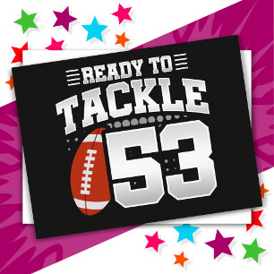 53 Year Old Tackle Football Party 53rd Birthday Postcard