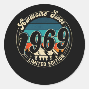 53 Year Old Vintage 53rd Year Old Birthday 1969 Classic Round Sticker