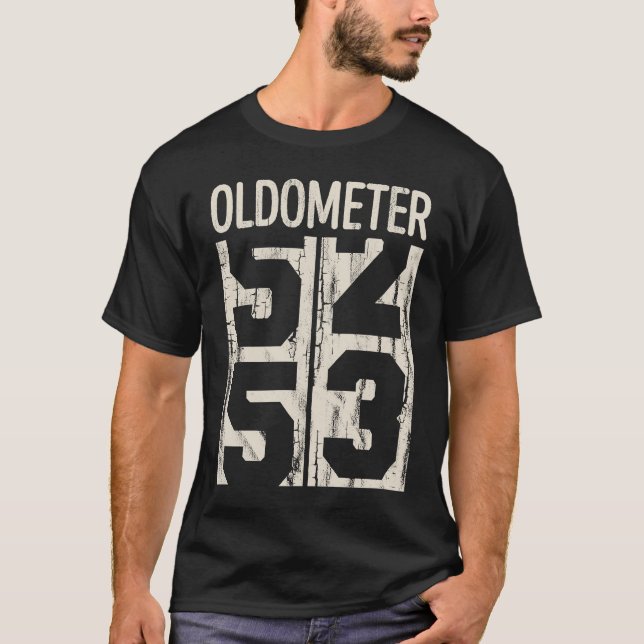 53 Years Old Birthday Oldometer Odometer 53rd Vint T-Shirt (Front)