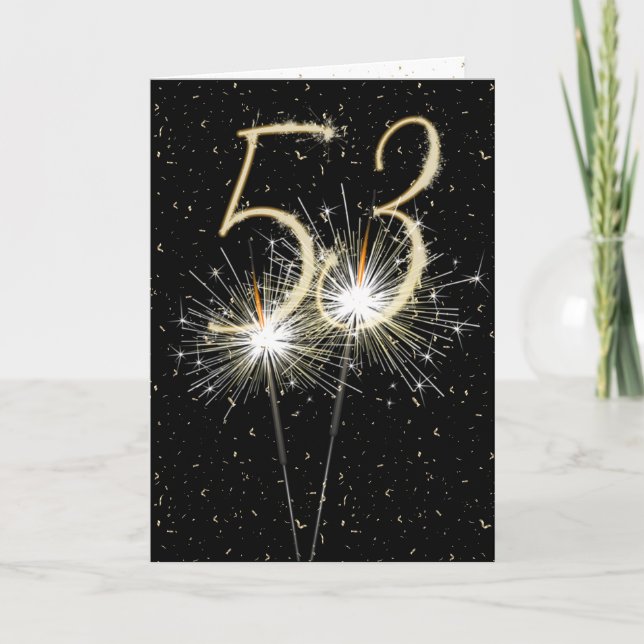 53rd wedding anniversary sparklers card (Front)