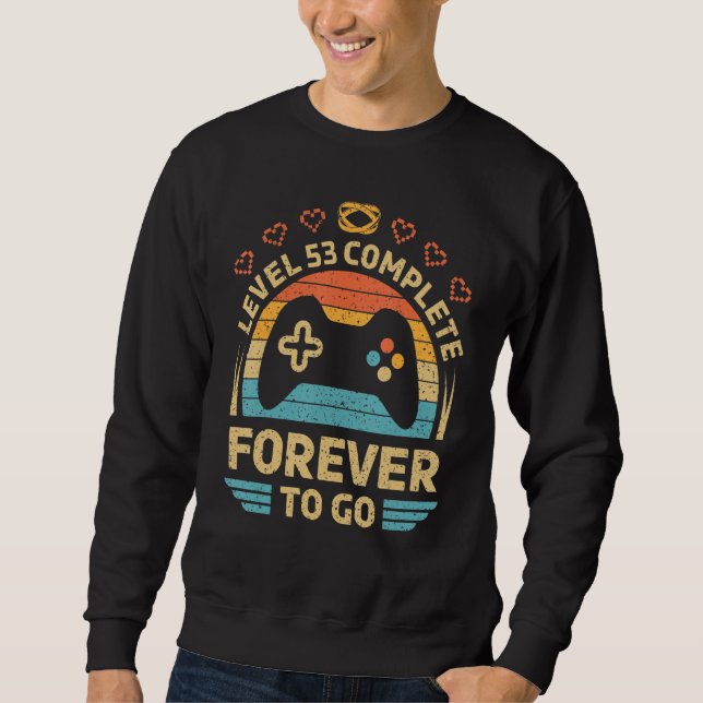 53th Wedding Anniversary Video Gamer Level 53 Comp Sweatshirt (Front)