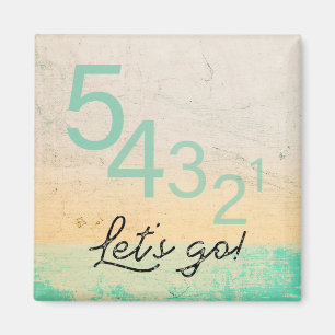 54321 Let's go! Motivational technique modern Note Magnet
