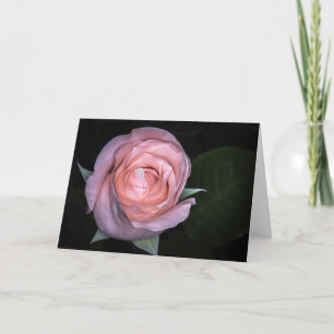 5434-Peach Rose Bouquet Folded Greeting Card