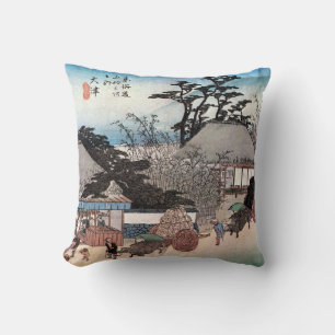 54. 大津宿, 広重 Ōtsu-juku, Hiroshige, Ukiyo-e Cushion