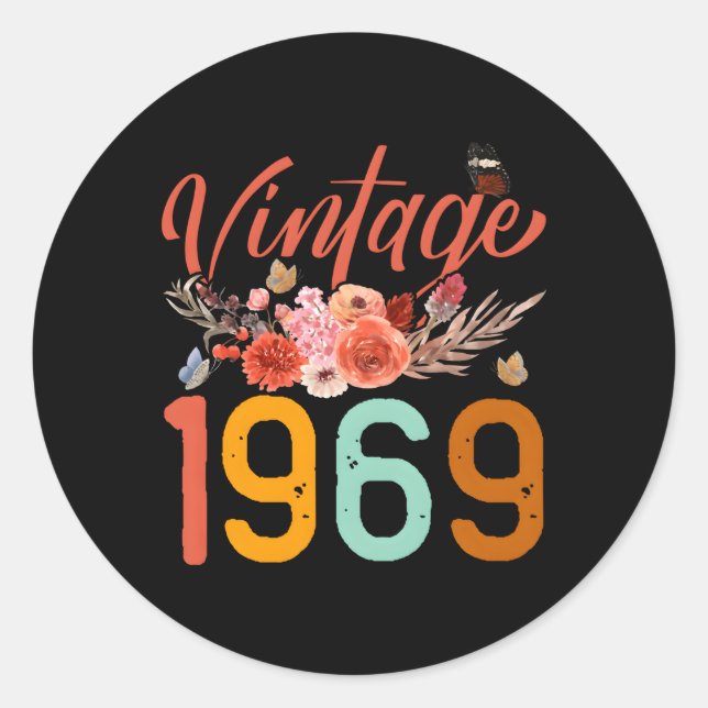 54 1969 Wildflower 54Th Classic Round Sticker (Front)
