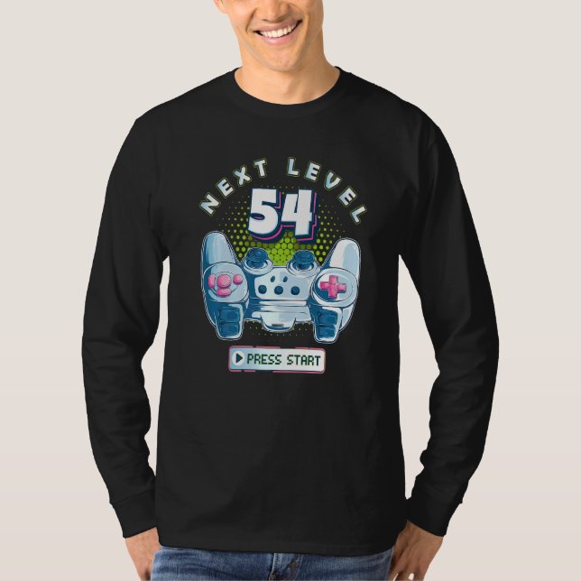 54 Birthday Gamer Next Level 54 Gaming Controller  T-Shirt (Front)