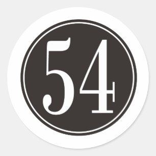 #54 Black Circle Classic Round Sticker