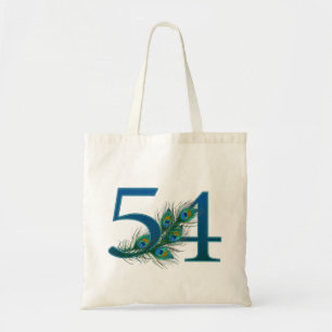 54 Peacock Feather Birthday Anniversary Elegant Tote Bag