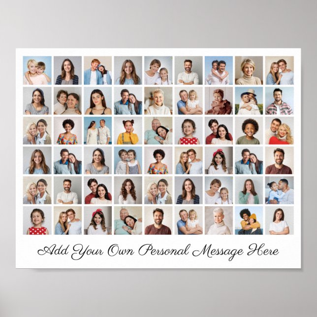 54 Photo Collage Add Your Own Greeting Poster (Front)