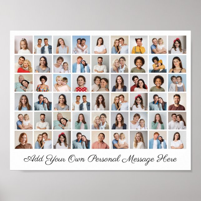 54 Photo Collage Add Your Own Greeting Poster (Front)