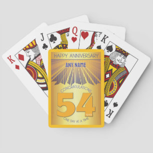 54 Year   Golden Ray 12 Step CUSTOM NAME Playing Cards