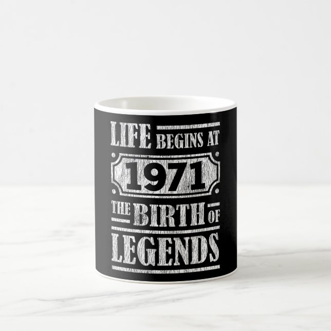 54 Year Old 1971 Birth Of Legend 54th Birthday Coffee Mug (Center)